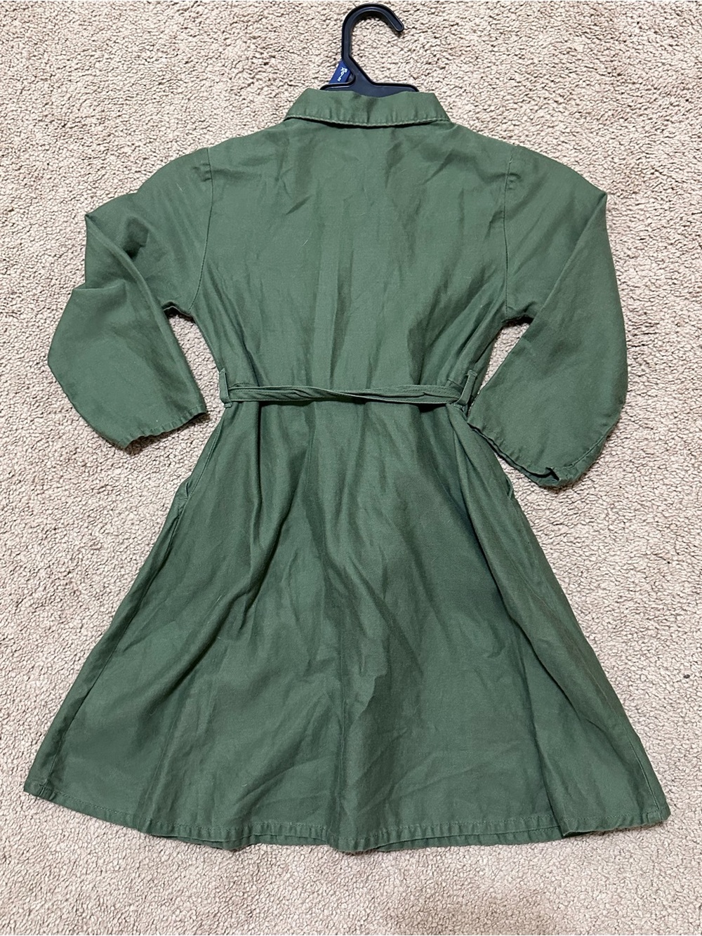 wonder nation Olive Green Embroidered Button-Front Dress - Picture 4 of 6